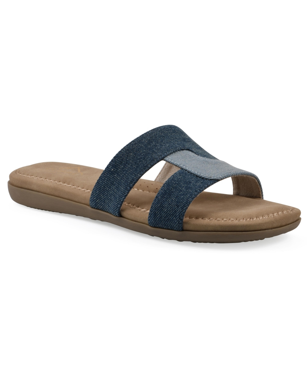 Cliffs By White Mountain Fraida Slide Sandal In Mid-blue Denim