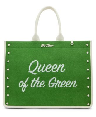 Queen of The Green Canvas Large Tote Bag