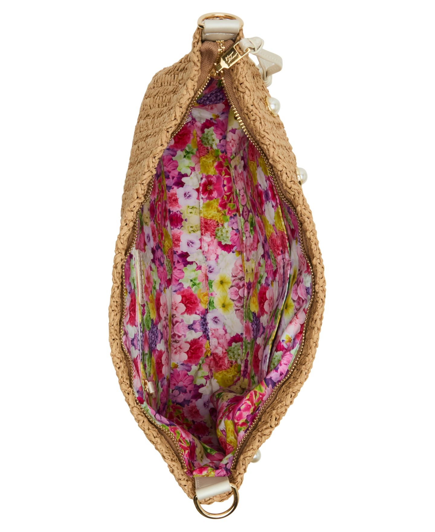 Женская сумка Betsey Johnson Straw Cultured Pearl Large Hobo, цвет: Натуральный — фото 2