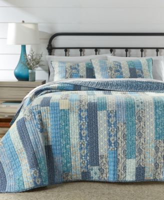 Indigo Stripe Artisan 3-Pc. Quilt Set, Full/Queen, Exclusively at Macy's