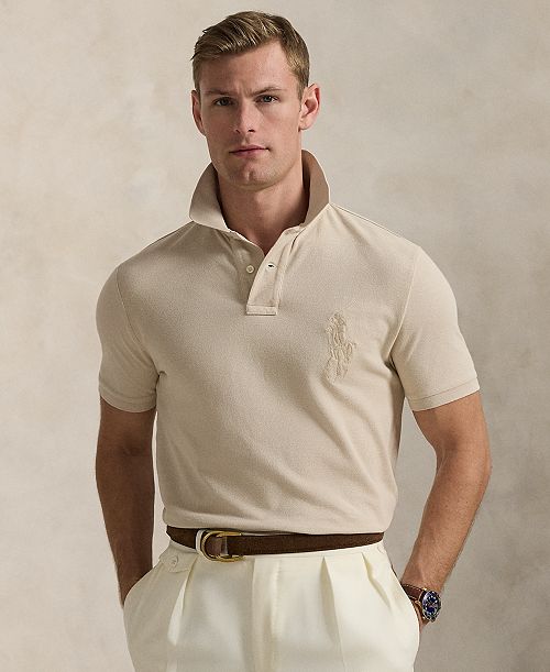 alfani Polo Ralph Lauren Men's Custom Slim Fit Big Pony Mesh Polo Shirt Men's Fashion & Accessories