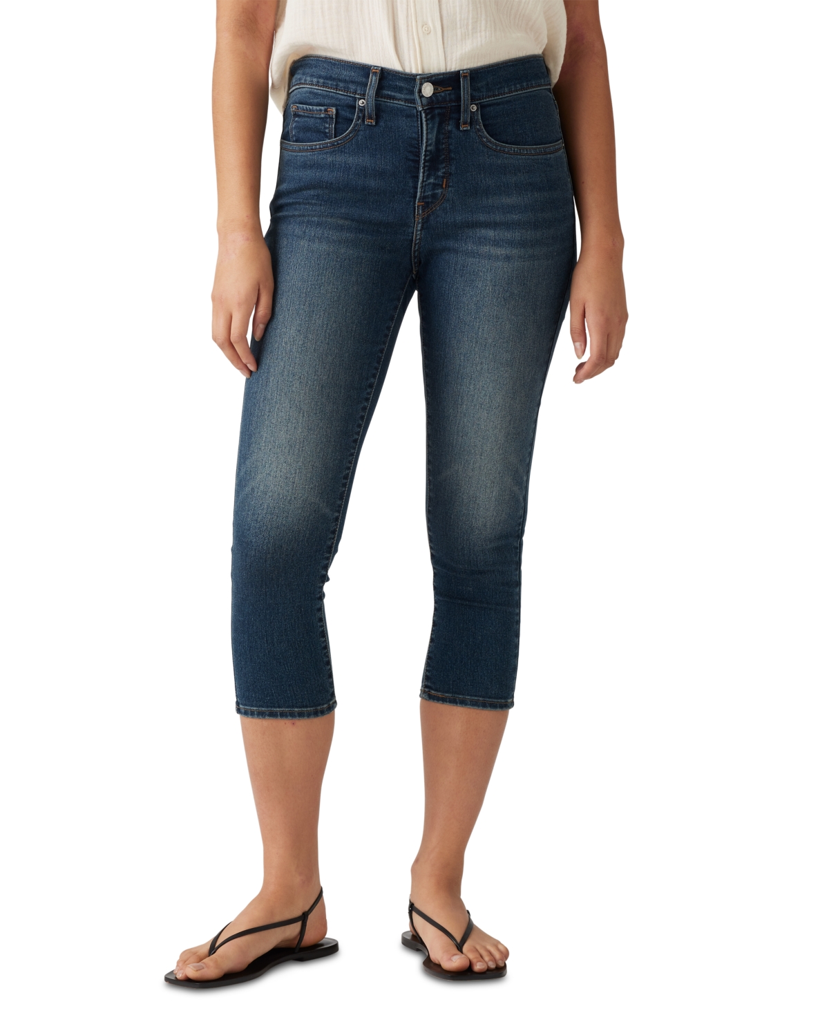 Levi's 311 Shaping Skinny Mid Rise Capri Pants In Zealous Blue