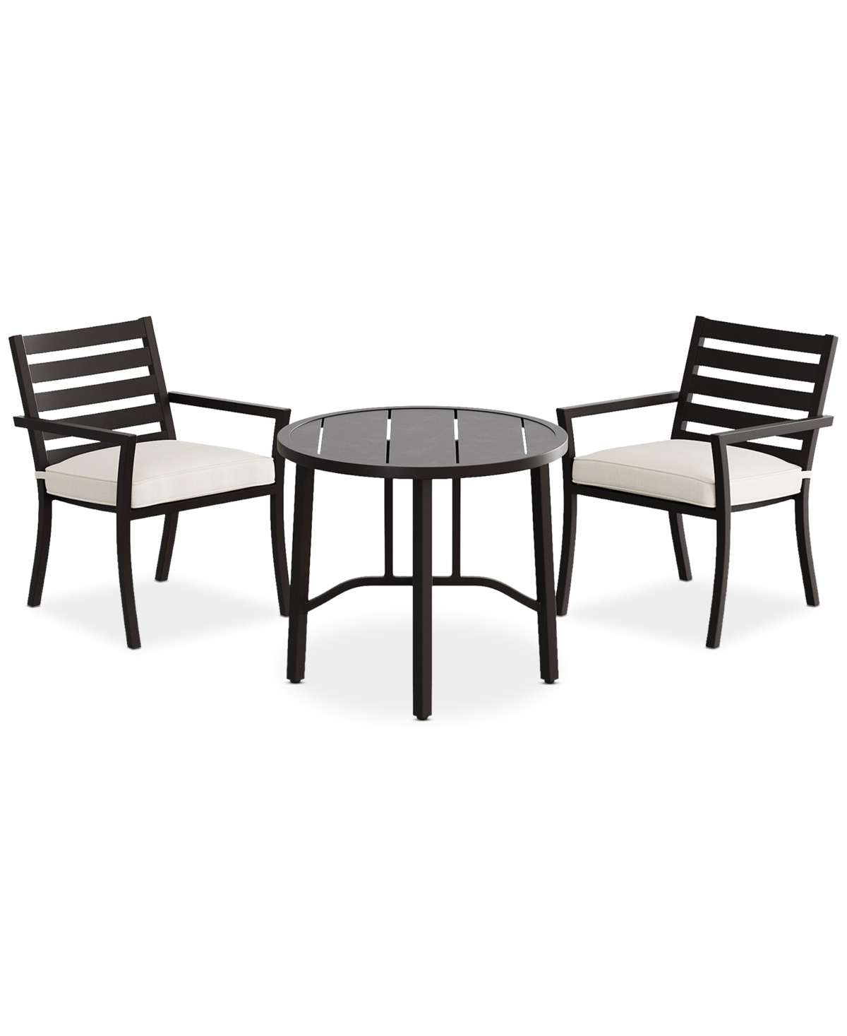 Agio Astaire 3pc Bistro Dining Set (32" Round Table + 2 Chairs), Created For Macy's In Pearl White
