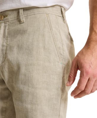 Men's Beach Coast Flat-Front Linen 9" Shorts