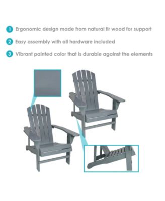 Fir Wood Painted Finish Coastal Bliss Outdoor Adirondack Chair