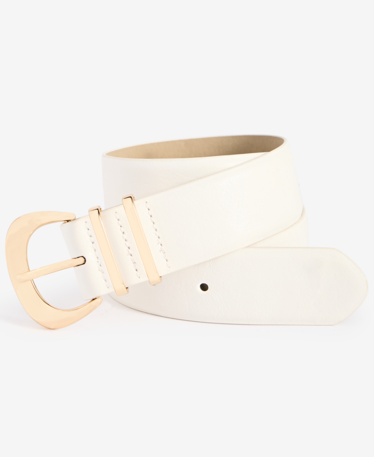 Soft Glaze Faux-Leather Belt, Exclusively at Macy's - White