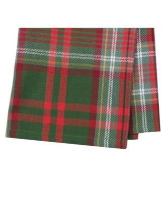 27' X 18" Axel Plaid Woven Cotton Kitchen Dish Towel Red White and Green Plaid