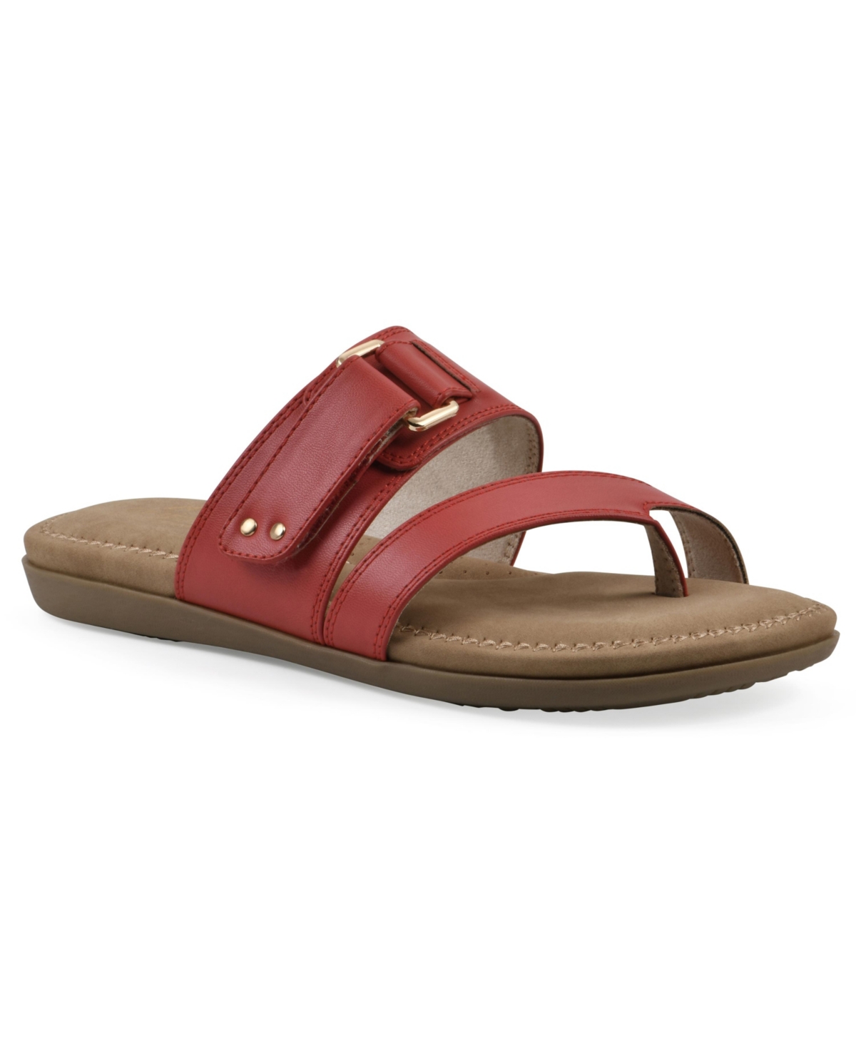 Cliffs By White Mountain Fancify Toe Loop Sandal In Red Burnished Smooth