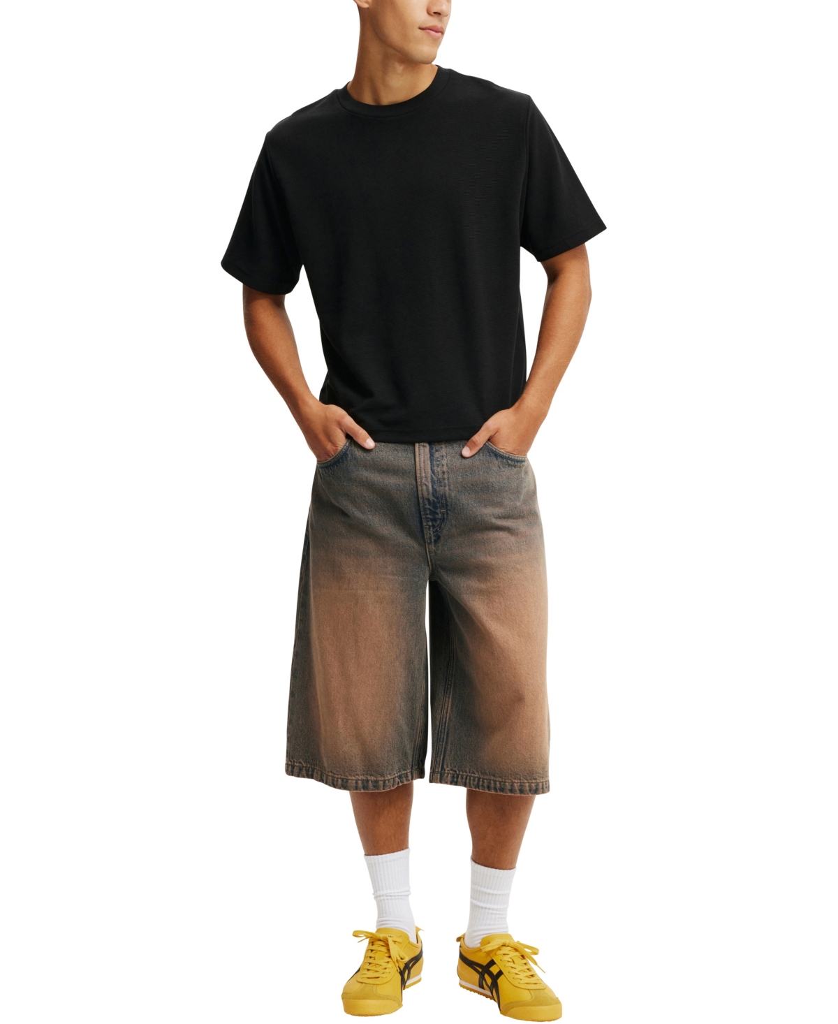 Shop Cotton On Men's Super Baggy Jort Shorts In Trippin Blue