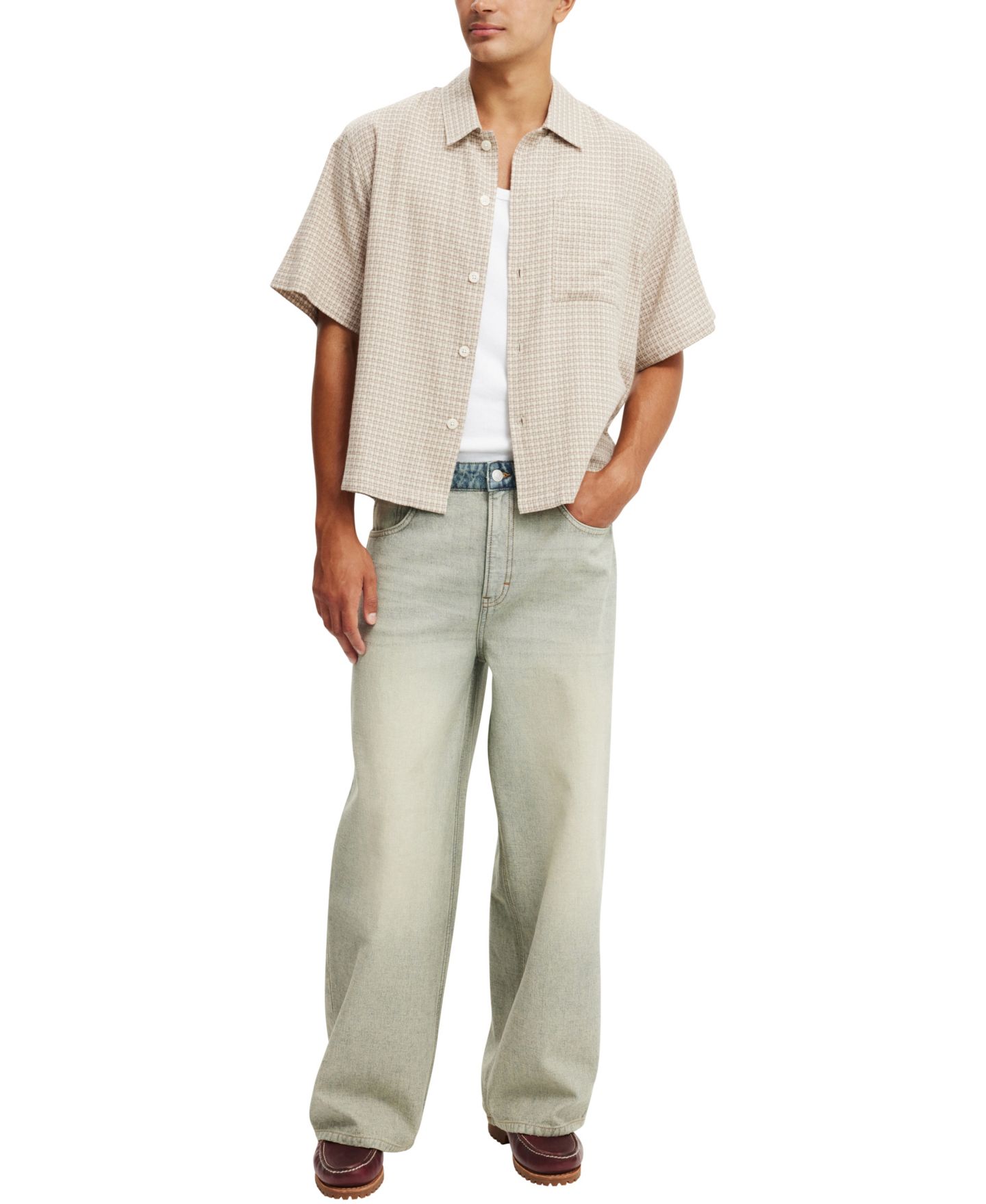 Мужские джинсы COTTON ON Super Baggy Reverse Jean, цвет: Синий — фото 5
