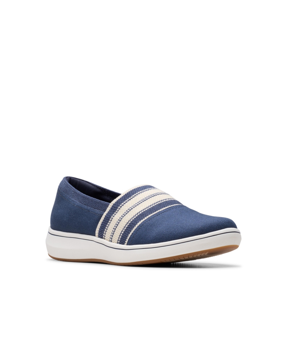 Clarks Cloudsteppers Women's Breeze Sky Mist Slip-on Shoes In Navy Textile
