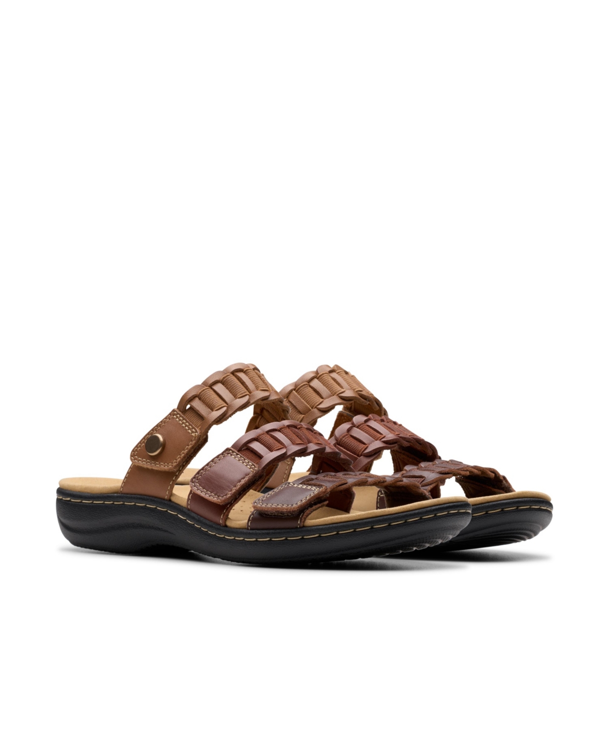 Clarks Collection Women's Laurieann Hope Slip-on Flat Sandals In Brown Multi Leather