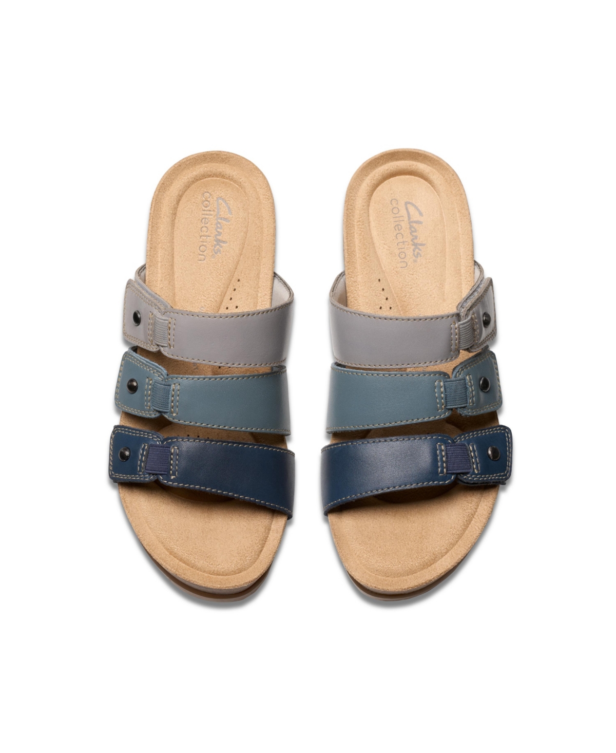 Clarks Collection Women's Calenne Lily Wedge Sandals In Navy Multi Leather