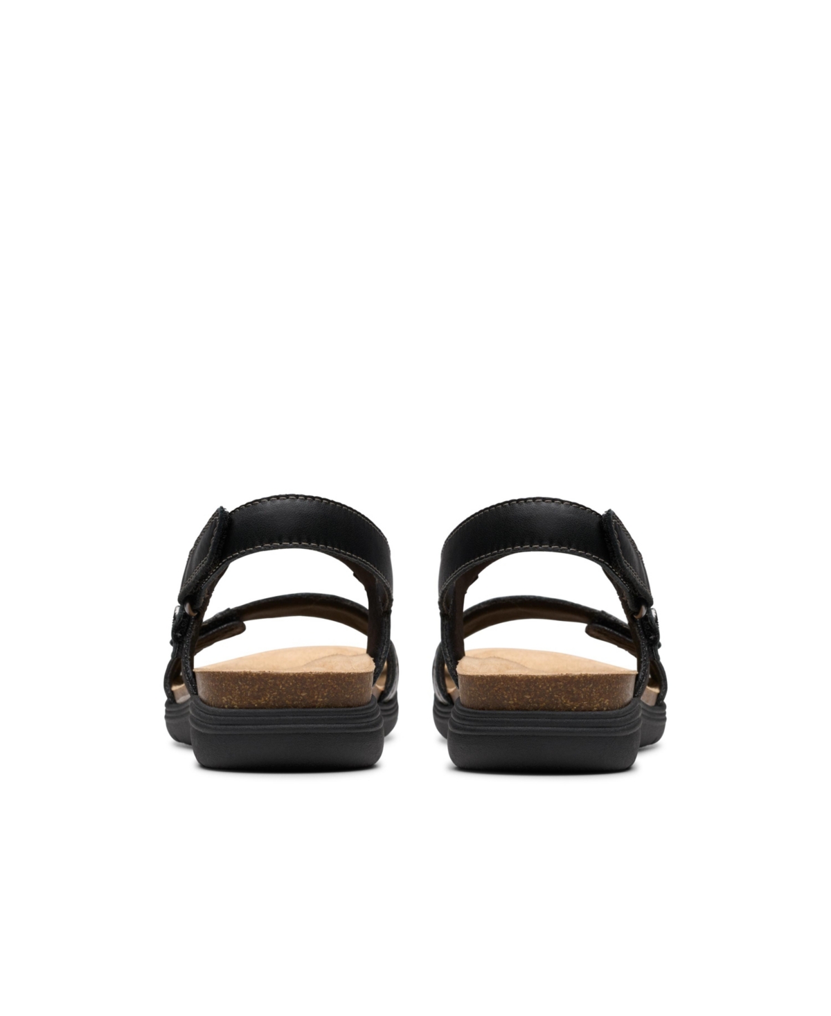 Clarks Collection Women's April Clover Riptape Flat Sandals In Black Combi Leather