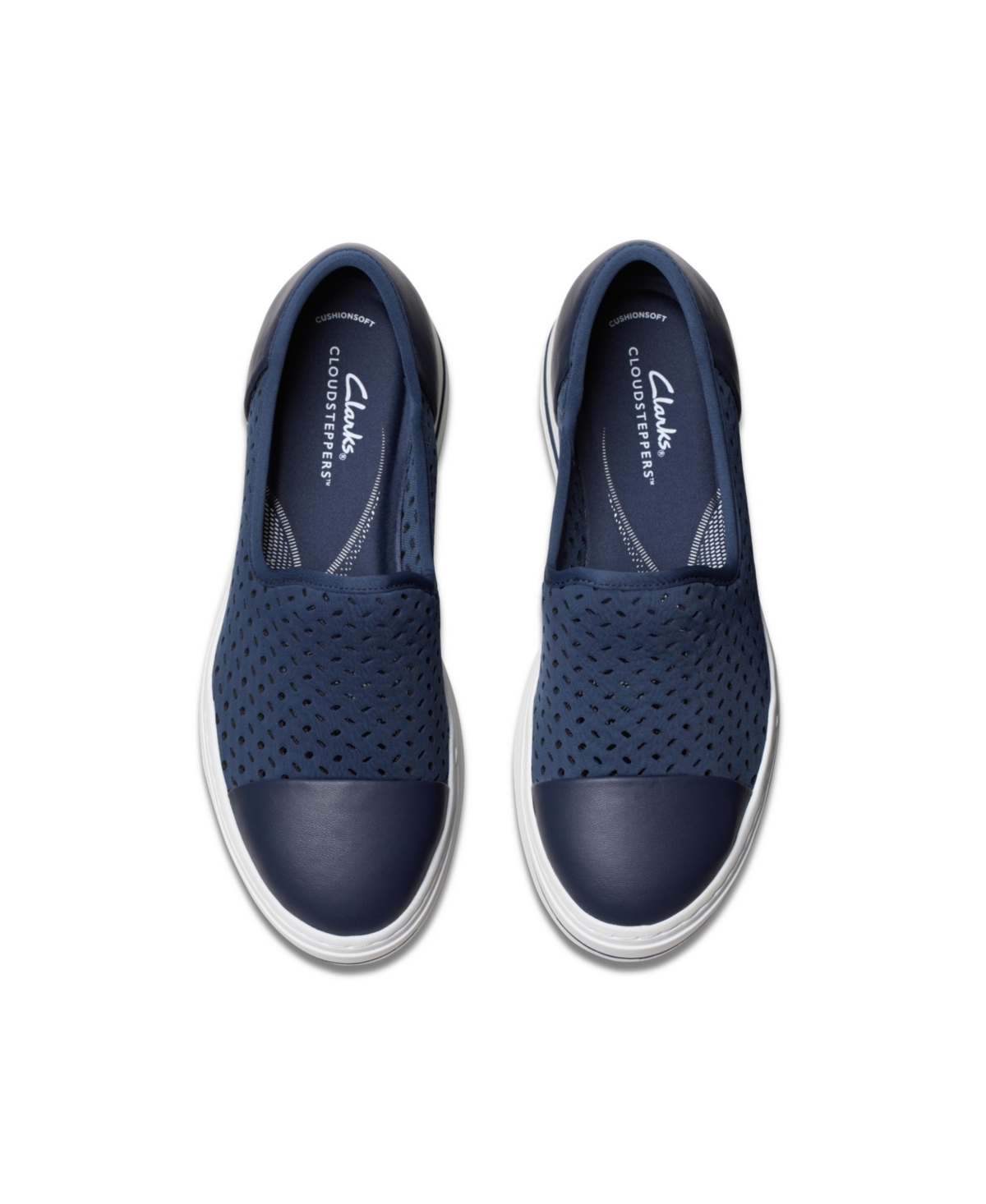 Clarks Cloudsteppers Women's Audreigh Star Slip-on Shoes In Navy Textile