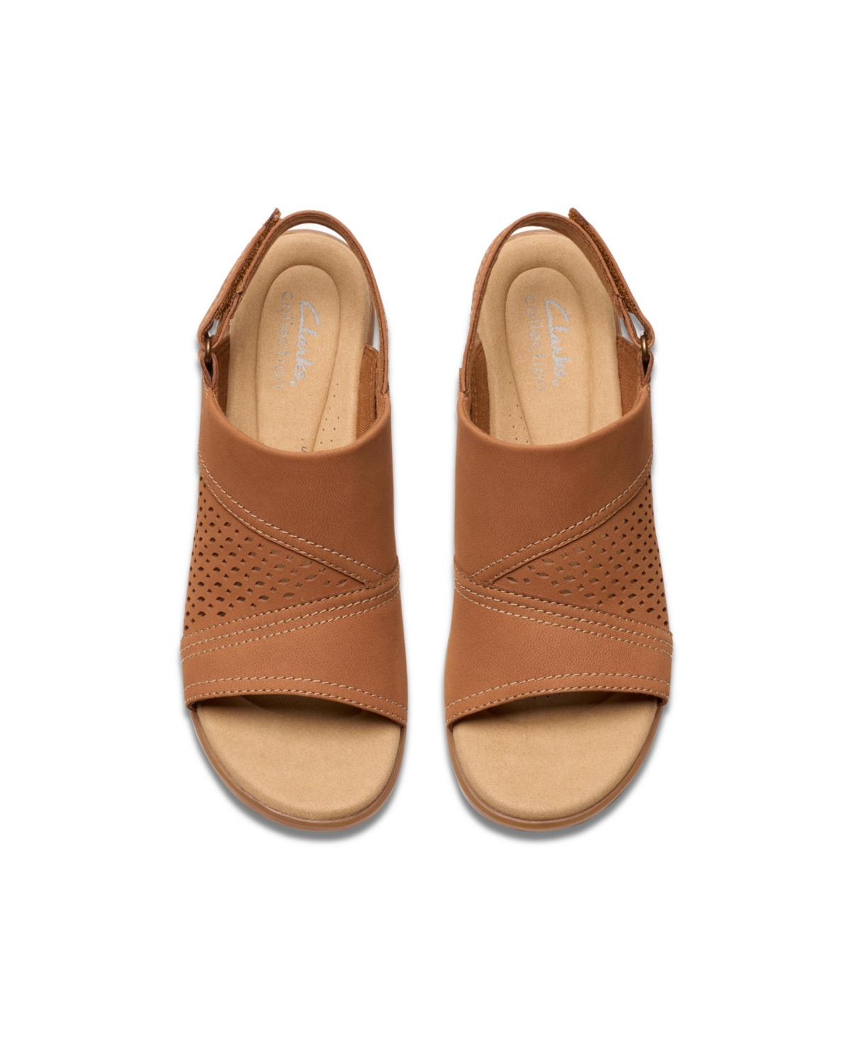 Clarks Collection Women's Emily2 Mist Block Heel Sandals In Tan Nubuck