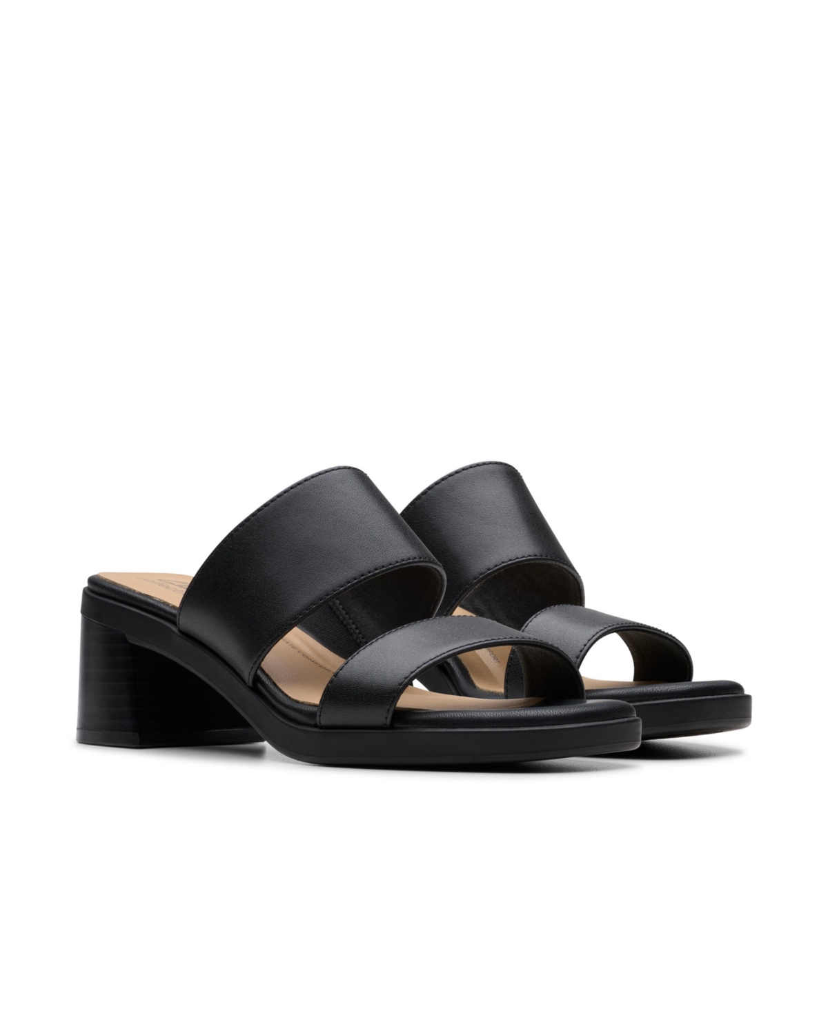 Clarks Collection Women's Jaylan Dusk Block Heel Sandals In Black Leather