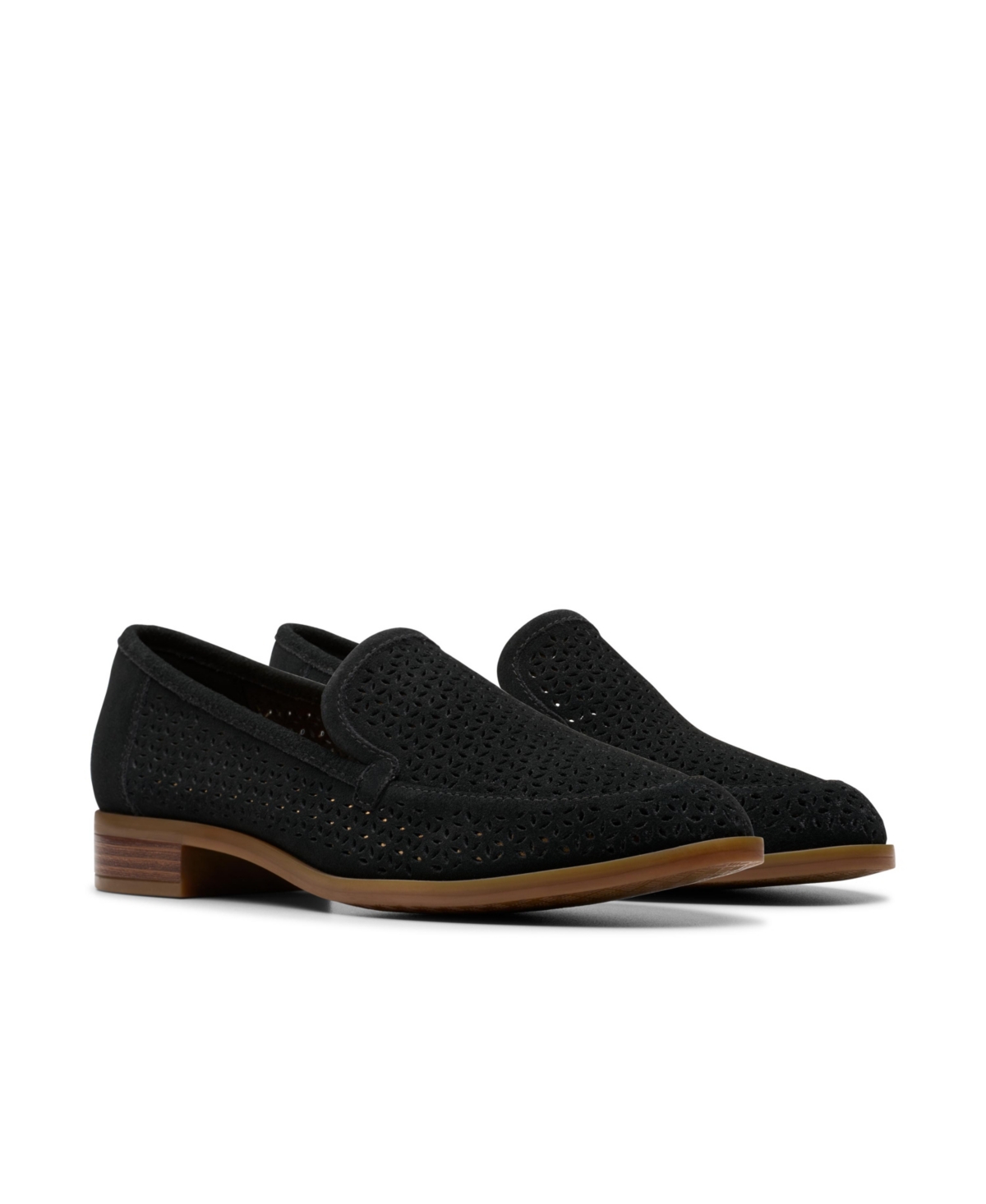 Clarks Trish Cove In Black Suede