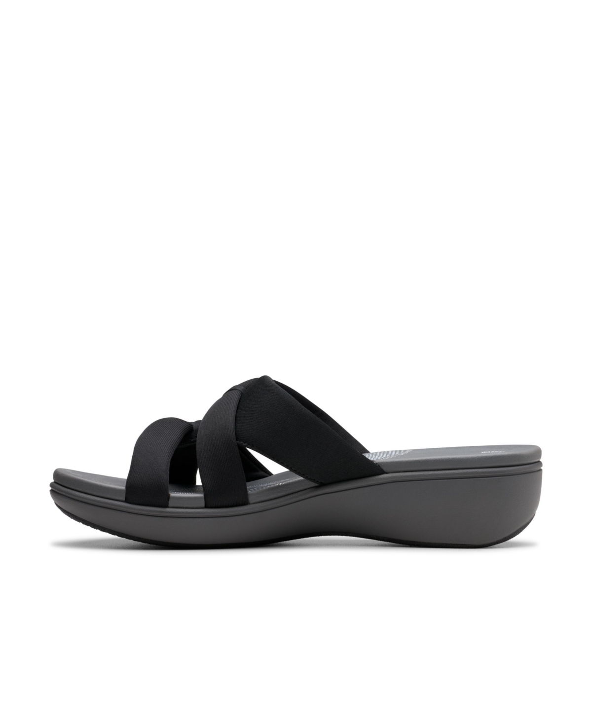 Clarks Cloudsteppers Women's Breeze Rae Cam Slip-on Flat Sandals In Black,gray Textile