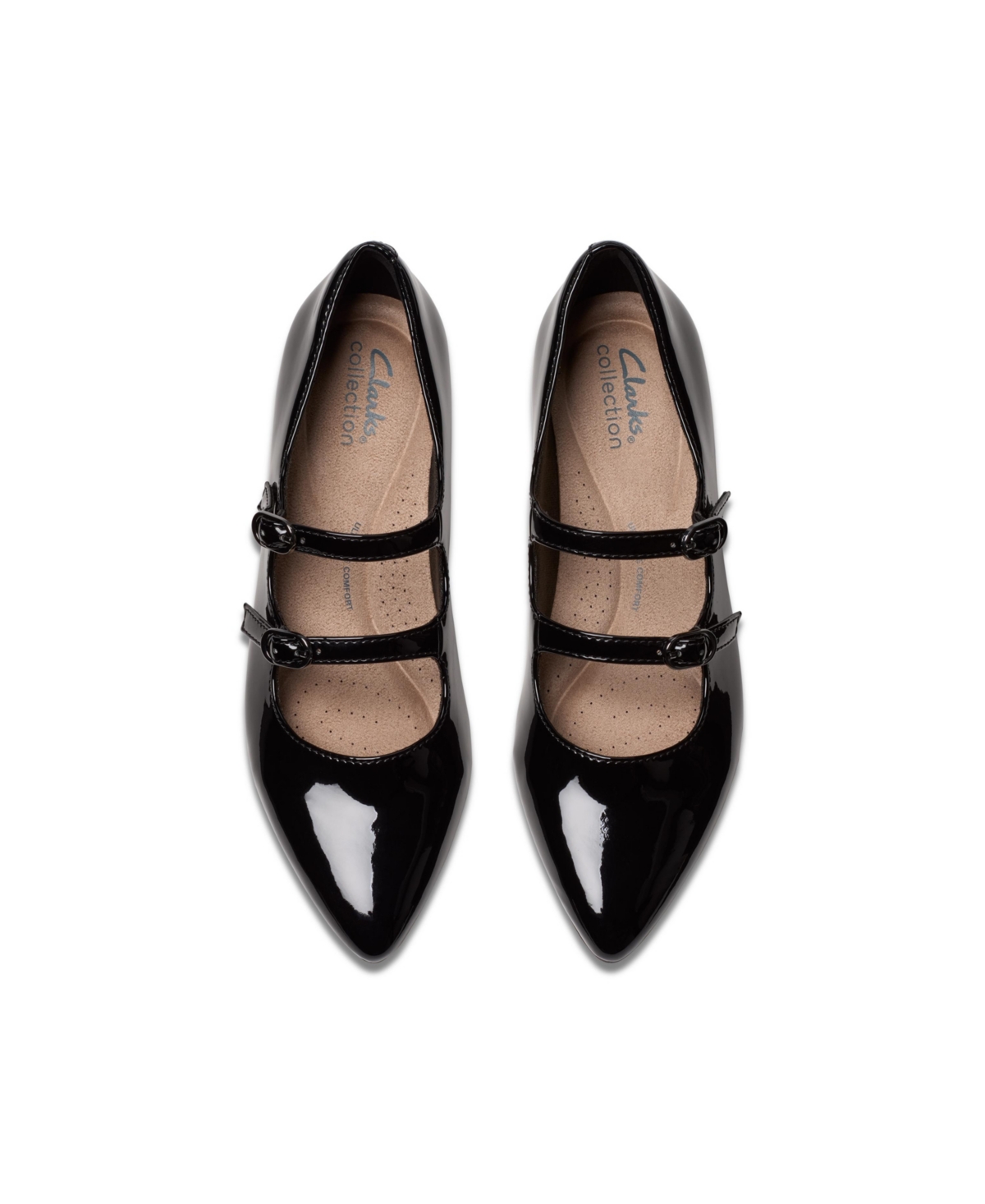 Clarks Collection Women's Natalyn Lane Pointy Toe Shoes In Black Patent
