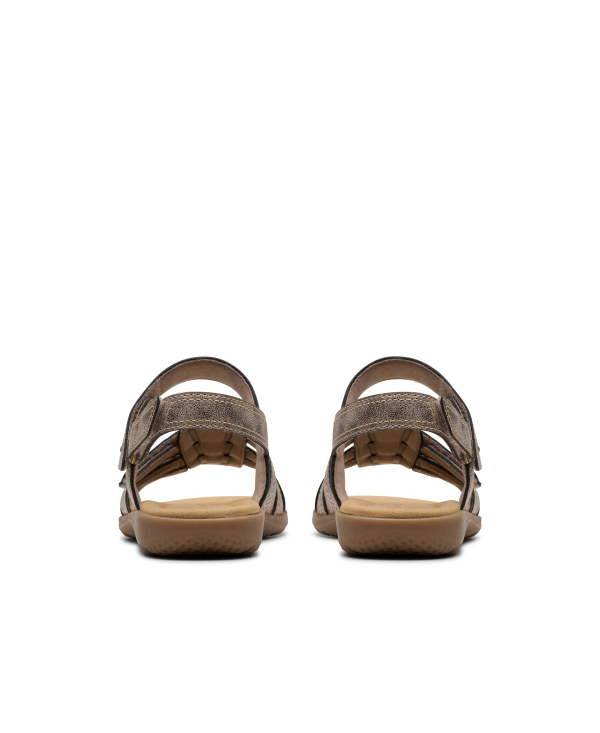 Clarks Collection Women's Elizabelle Kay Riptape Flat Sandals In Taupe Metallic