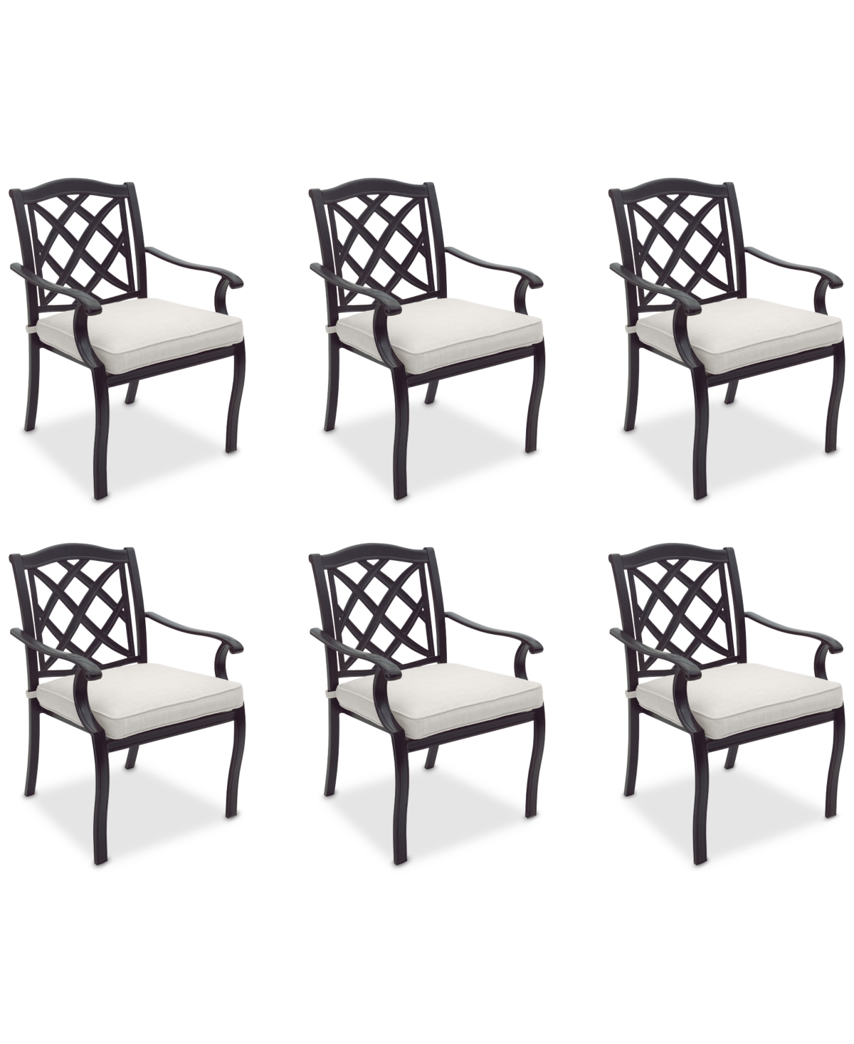 AGIO WYTHBURN MIX AND MATCH LATTICE OUTDOOR DINING CHAIRS, SET OF 6, CREATED FOR MACY'S 