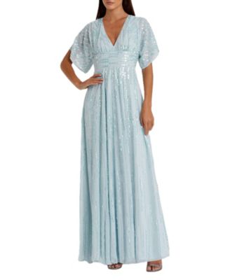 Women's Embellished V Neck Evening Gown