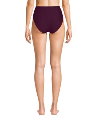 Women's Chlorine Resistant Ottoman Rib High Waisted Bikini Bottoms