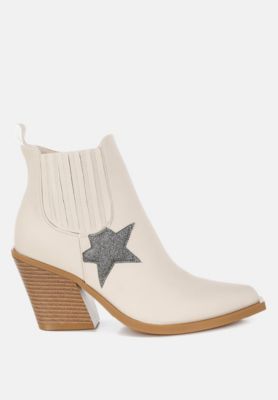 Womens Melt Down Glitter Star Detail Chelsea Boots