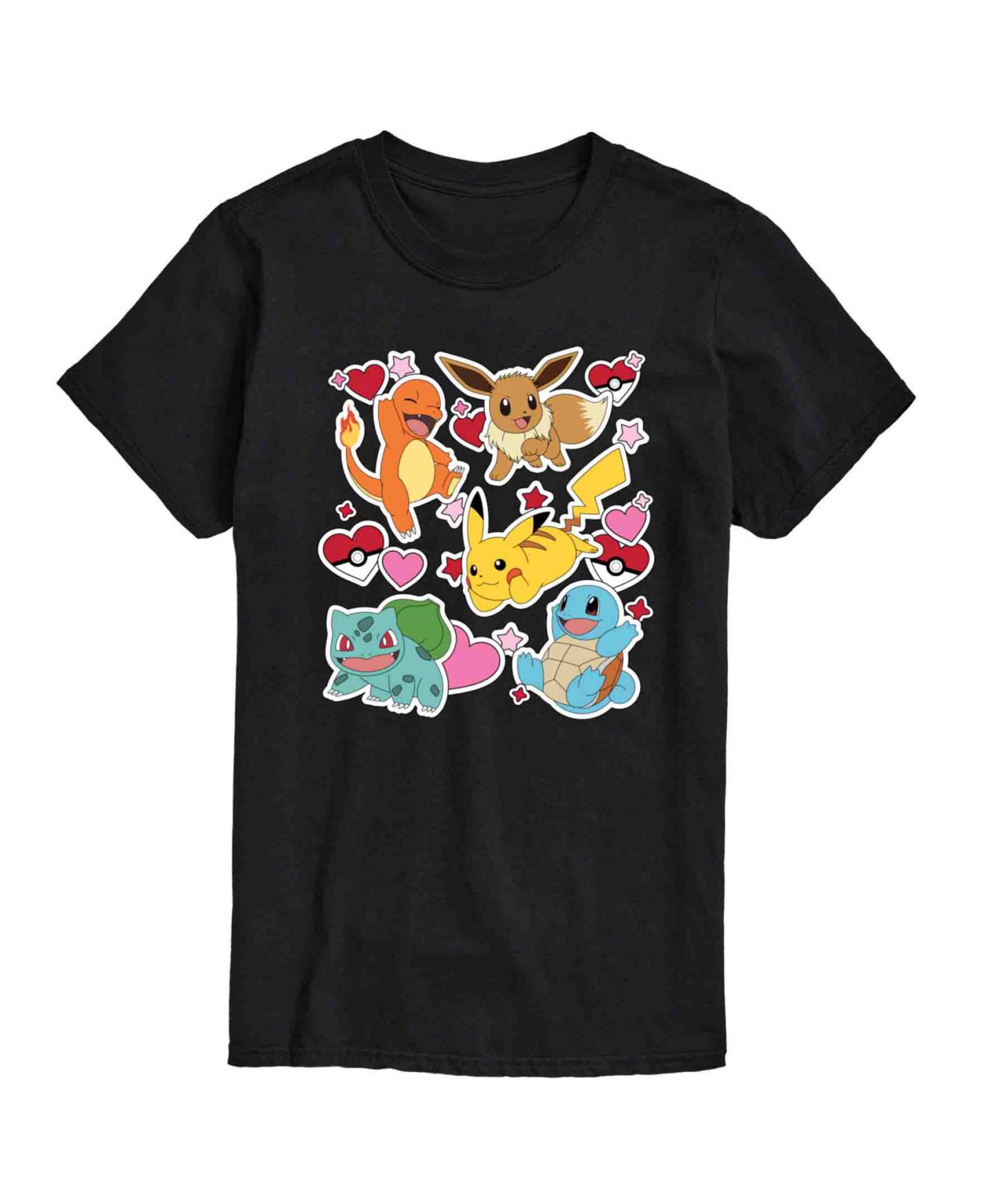 Мужская футболка AIRWAVES Pokemon Valentine's Day Short Sleeve, цвет: Чёрный — фото 1