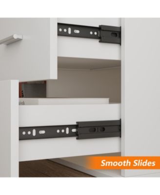 55.1 in. L-Shaped Brown Wood Computer Desk Writing Desk Office Executive Desk W/Removable Tabletop, Shelves, 3-Drawers