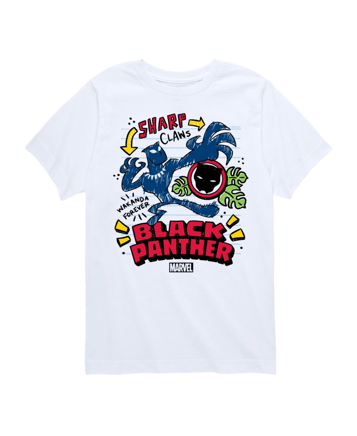 Shop Hybrid Big Boys Black Panther Cartoon Graphic T-shirt In White