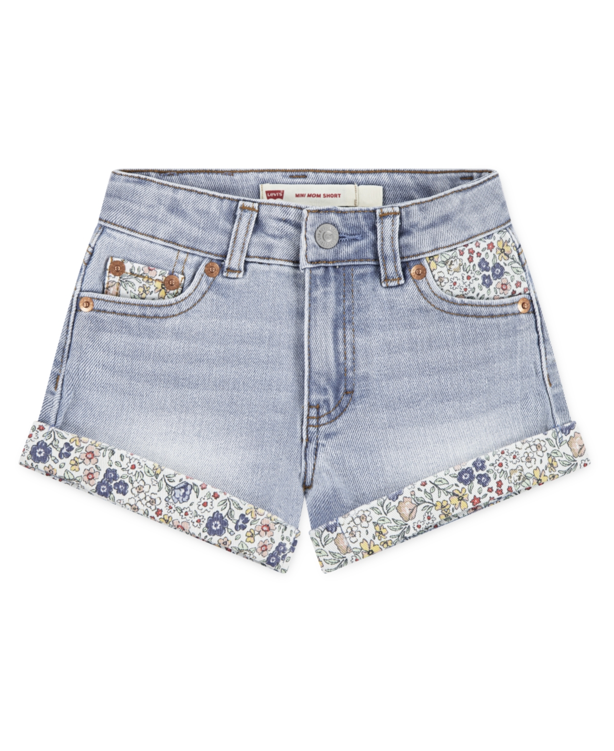 Shop Levi's Little Girls Print Block Mom Shorts In Fully Baked