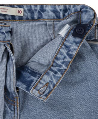 Big Girls High Rise Cargo Denim Skort