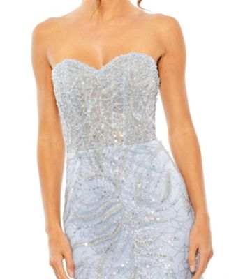 Women's Strapless Embellished Gown