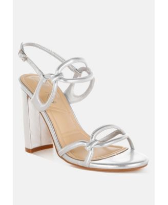 Womens Ryzah Metallic Cut Out Chain Sandals