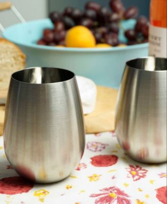 Stemless Stainless Steel Wine Glasses, Set of 2