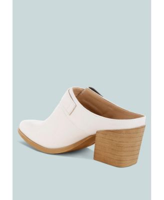 Holler Carved Buckle Statement Mules