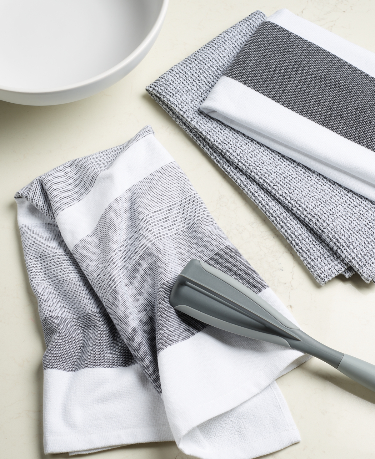 The Cellar 3 Pack Cotton Kitchen Towels, Exclusively At Macy's In Black