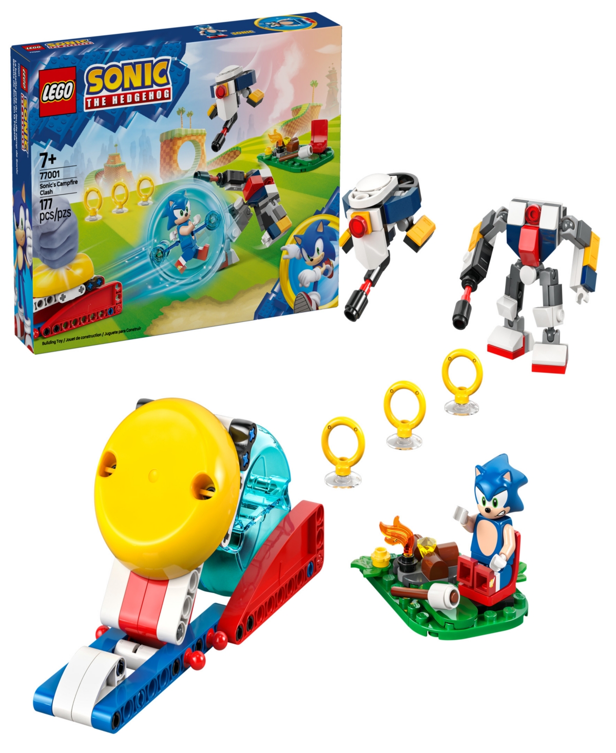 LEGO SONIC THE HEDGEHOG SONIC'S CAMPFIRE CLASH BUILDING TOY 77001, 177 PIECES 