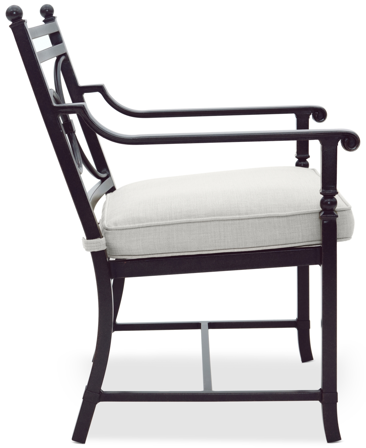 Agio Wythburn Mix And Match Scroll Outdoor Dining Chair In Pearl White,bronze Finish