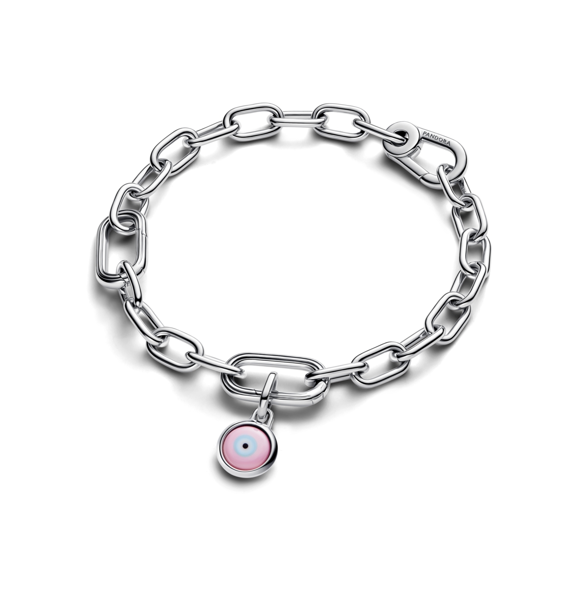 Pandora Engravable Evil Eye Murano Glass Mini Dangle Charms In Sterling Silver