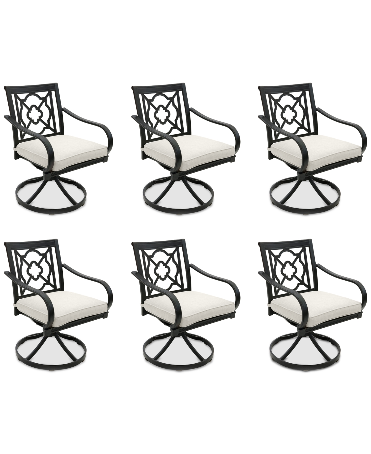 Agio St Croix Outdoor 6-pc Swivel Chair Bundle Set In Pearl White