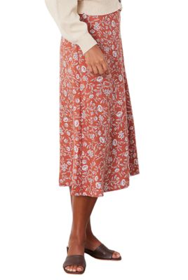 Women's Floral Printed Avery Midi Skirt in Adobe Floral