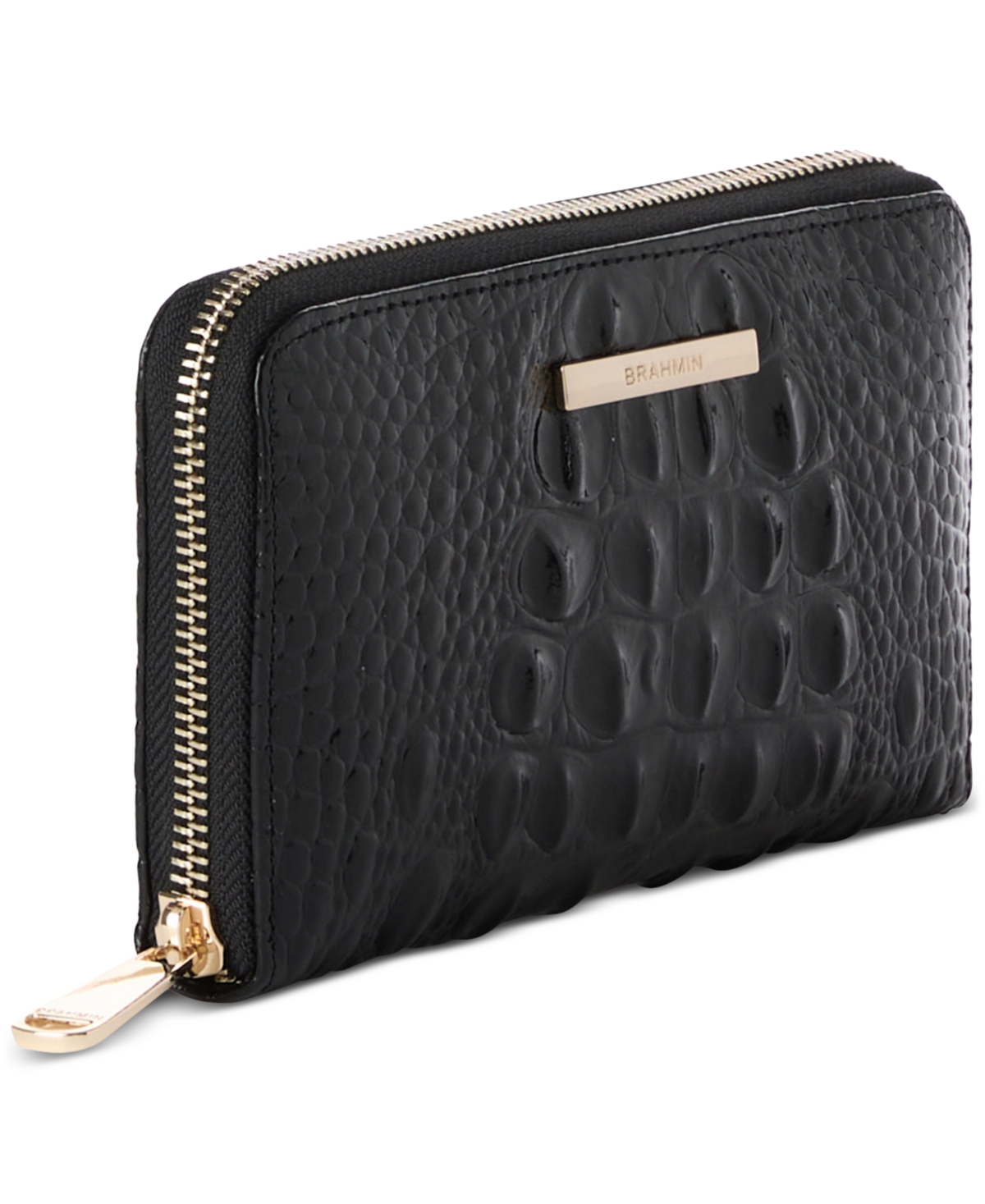 Brahmin Suri Melbourne Leather Zip-around Wallet In Black