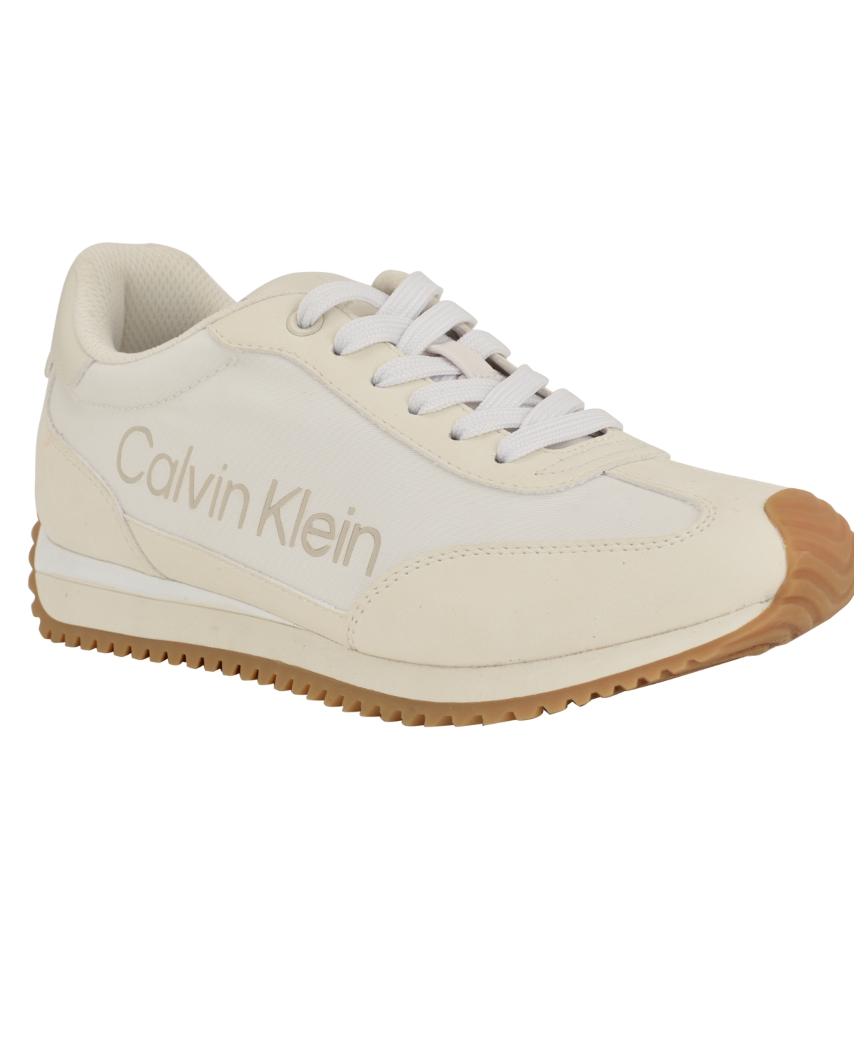 Calvin Klein Women's Lanier Lace-up Casual Sneakers In Ivory