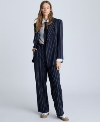 Kenneth Cole Women's Pinstriped Wide-Leg Pants - Macy's