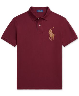Men's Custom Slim Fit Leather-Pony Polo Shirt