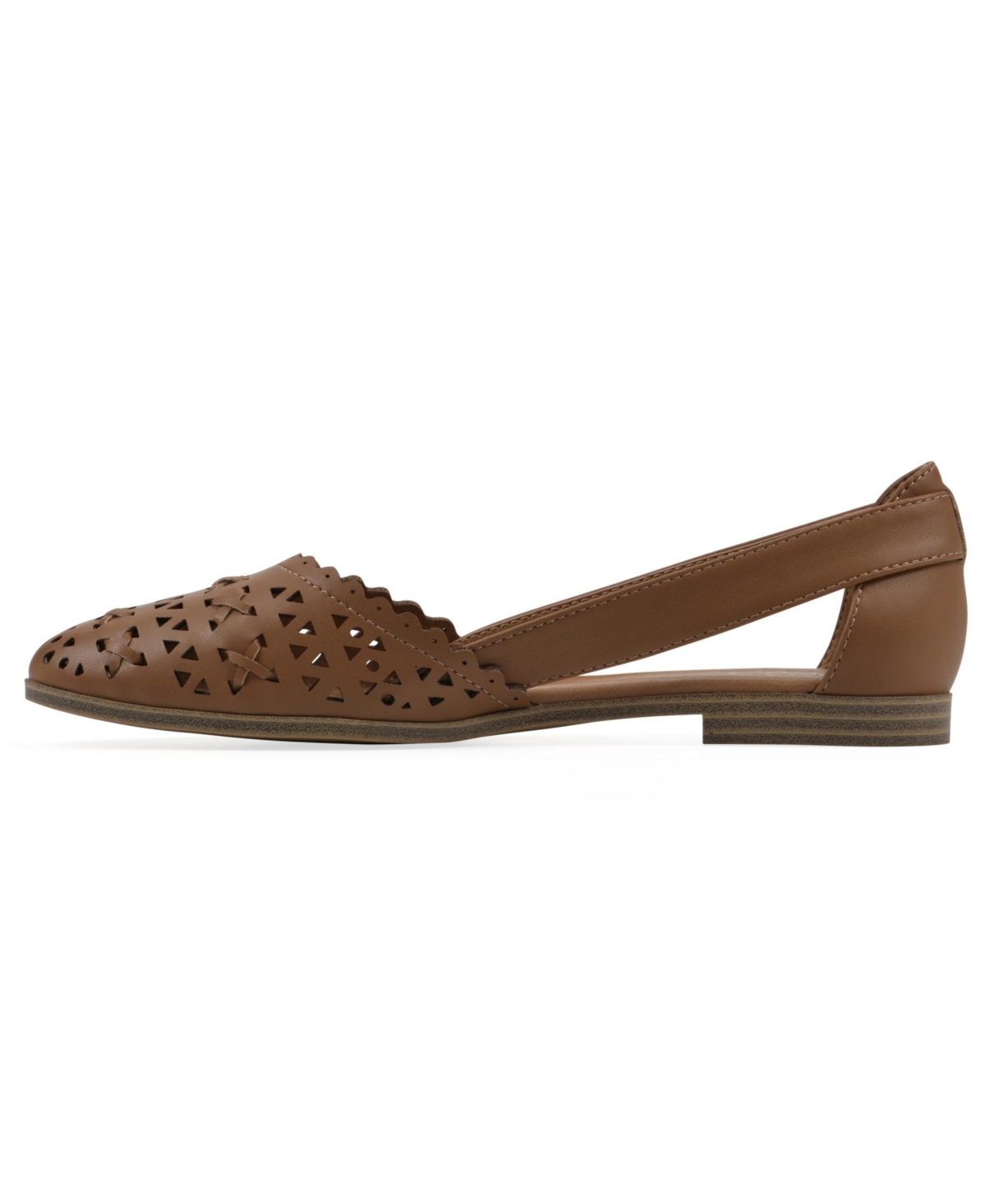Shop White Mountain Women's Nobler Pointed Toe Flats In Tan Smooth