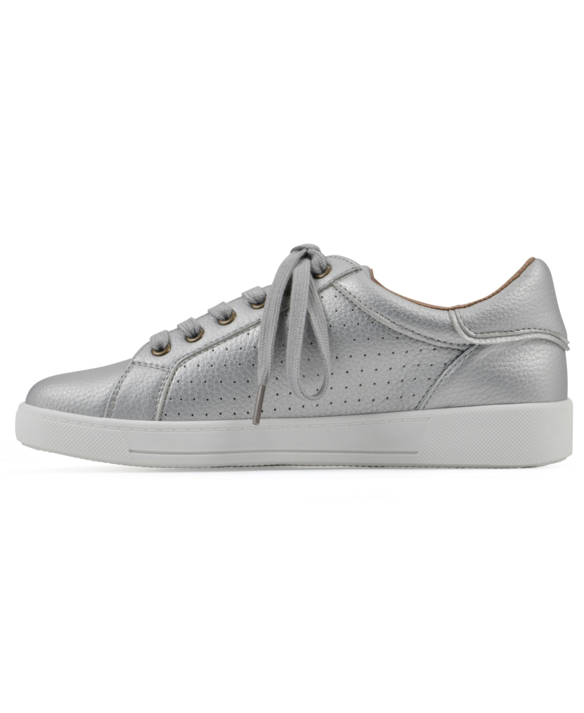 White Mountain Women's Uniform Lace-up Sneakers In Silver Smooth